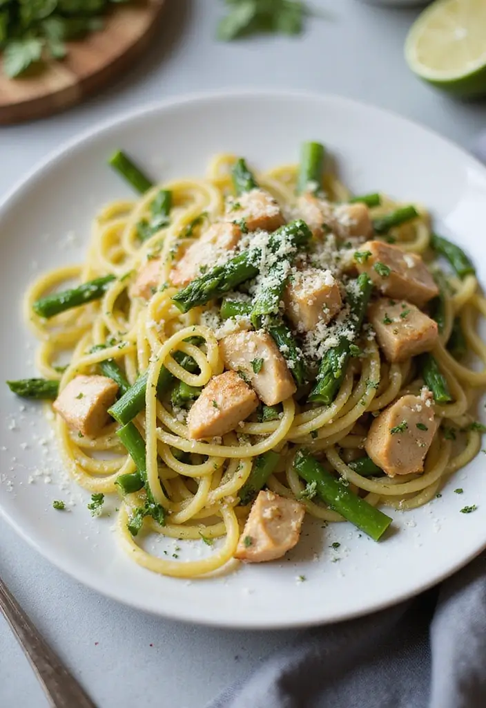 30 Keto Chicken and Asparagus Recipes Light and Healthy - 20. Chicken and Asparagus Pasta