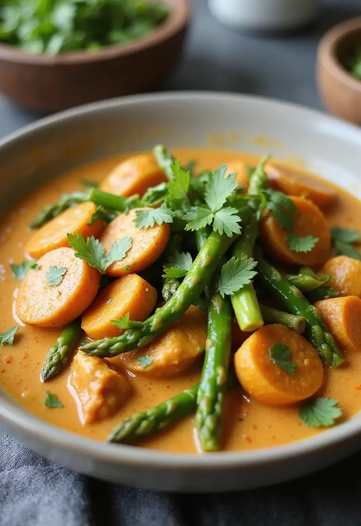 30 Keto Chicken and Asparagus Recipes Light and Healthy - 21. Chicken and Asparagus Curry