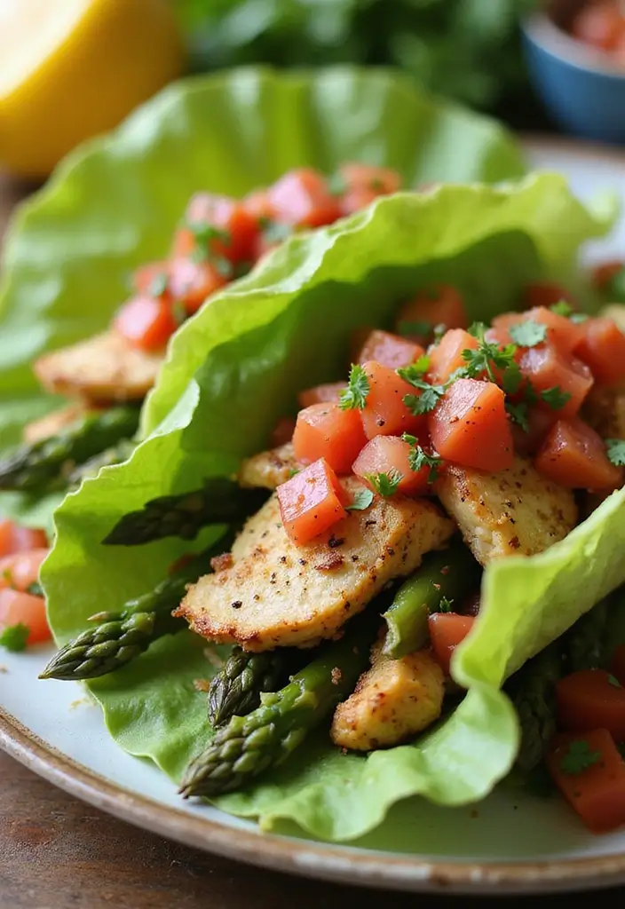 30 Keto Chicken and Asparagus Recipes Light and Healthy - 26. Chicken and Asparagus Tacos