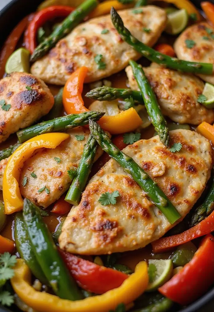 30 Keto Chicken and Asparagus Recipes Light and Healthy - 30. Chicken and Asparagus Baked Fajitas