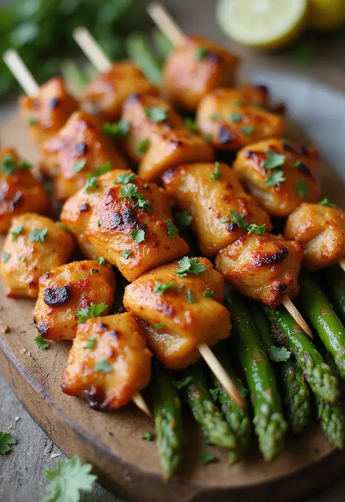 30 Keto Chicken and Asparagus Recipes Light and Healthy - 4. Spicy Chicken and Asparagus Skewers