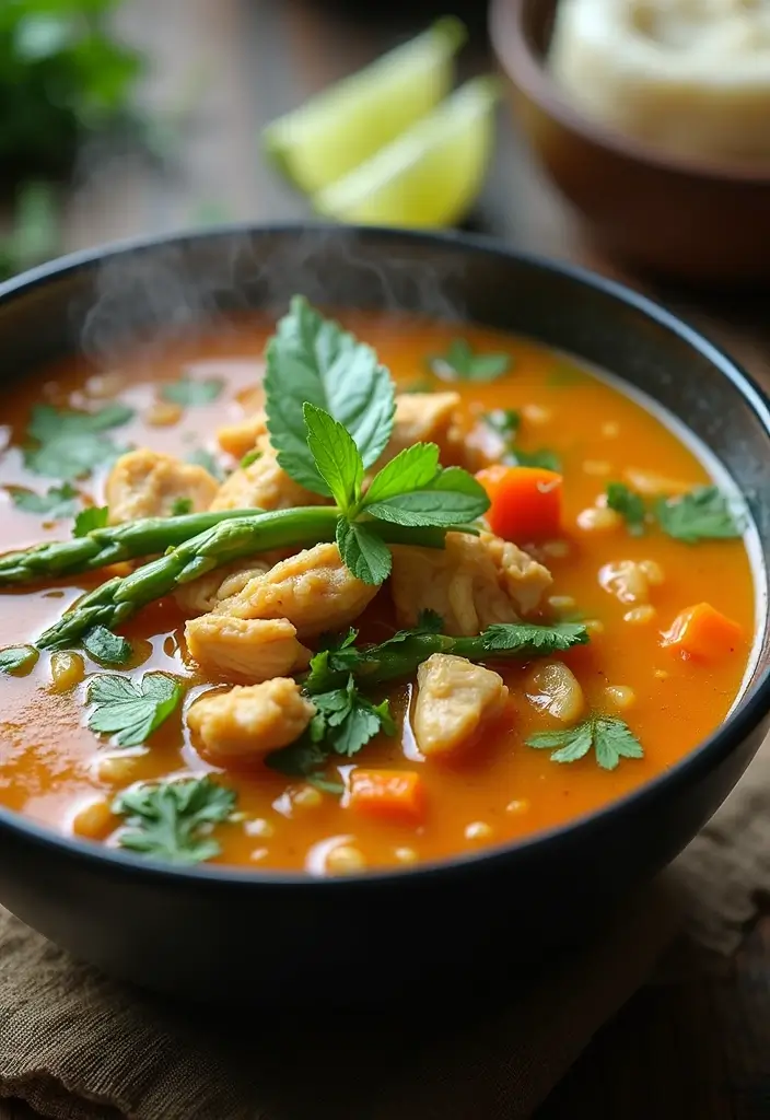 30 Keto Chicken and Asparagus Recipes Light and Healthy - 5. Thai Chicken and Asparagus Soup