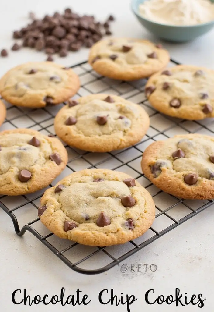 30 Keto Dessert Recipes Easy and Irresistible - 1. Keto Chocolate Chip Cookies