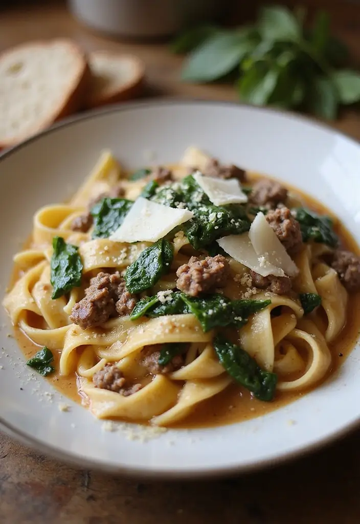 30 Keto Ground Beef Recipes Perfect for Weeknights 13 30 Keto Ground Beef Recipes Perfect for Weeknights - 13. Creamy Beef and Spinach Pasta
