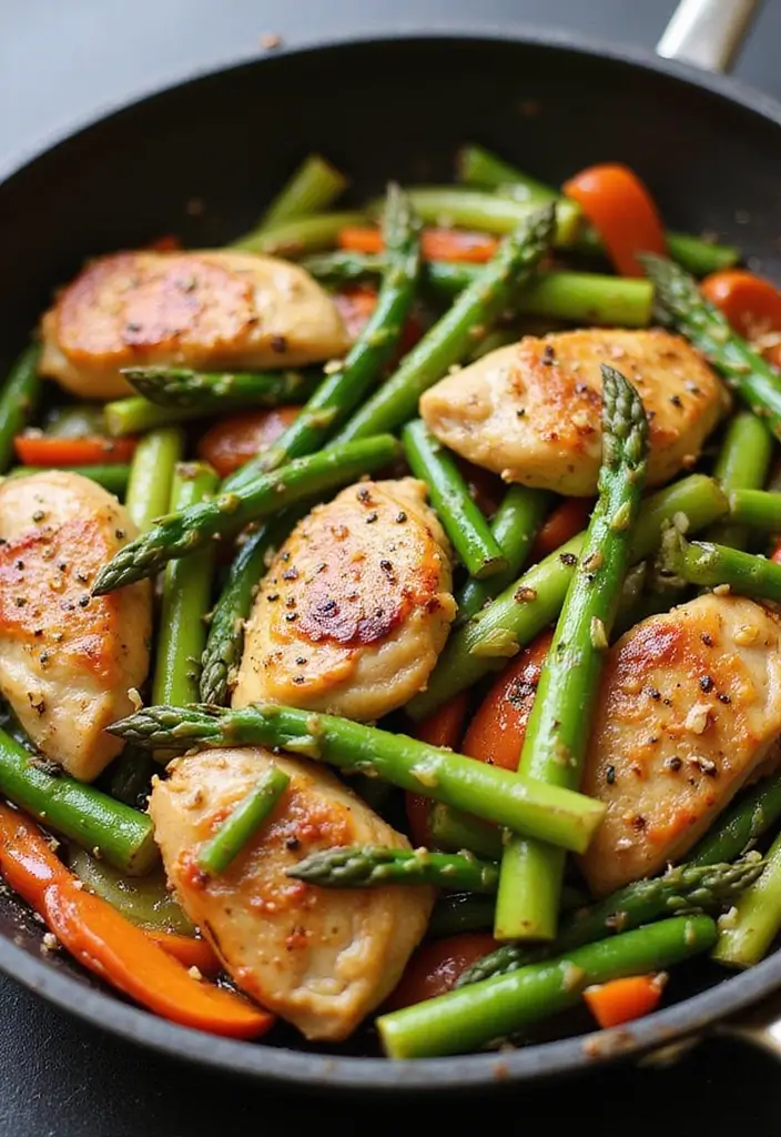 30 Keto Shredded Chicken Recipes for Busy Nights - 15. Chicken and Asparagus Stir-Fry