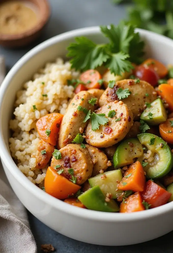 30 Keto Shredded Chicken Recipes for Busy Nights - 22. Chicken and Cauliflower Rice Bowl