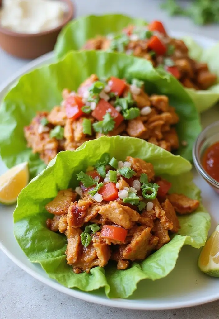 30 Keto Shredded Chicken Recipes for Busy Nights - 3. BBQ Shredded Chicken Lettuce Wraps