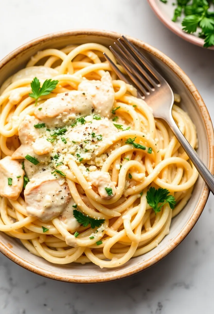 30 Keto Shredded Chicken Recipes for Busy Nights - 8. Chicken Alfredo Zoodles