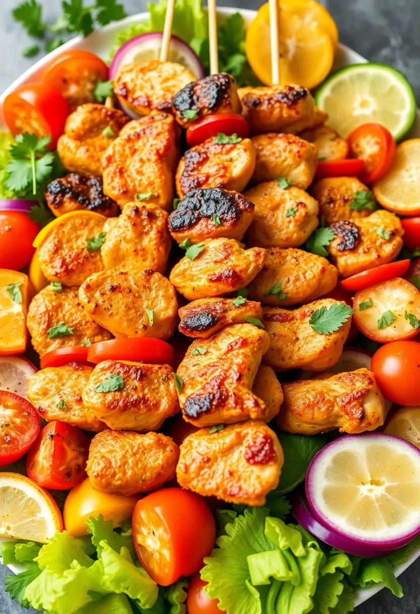 30 Keto Shredded Chicken Recipes for Busy Nights - 9. Mediterranean Chicken Skewers