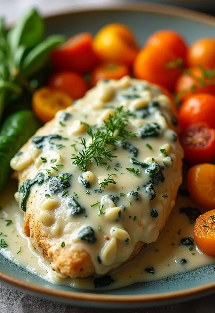 30 Keto Slow Cooker Recipes That Cook Themselves - 20. Creamy Spinach and Artichoke Chicken