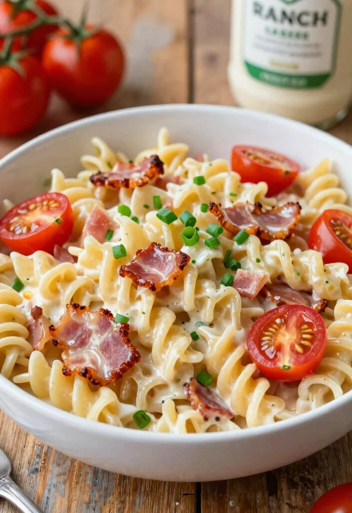 10 Bacon Pasta Salad Recipes for Savory Crowd Pleasing Bowls 1 10 Bacon Pasta Salad Recipes for Savory Crowd Pleasing Bowls - 1. Creamy Bacon Ranch Pasta Salad 1