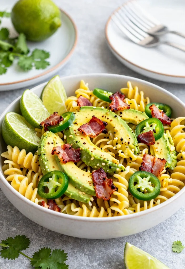10 Bacon Pasta Salad Recipes for Savory Crowd Pleasing Bowls 56 10 Bacon Pasta Salad Recipes for Savory Crowd Pleasing Bowls - 6. Spicy Bacon Avocado Pasta Salad 1