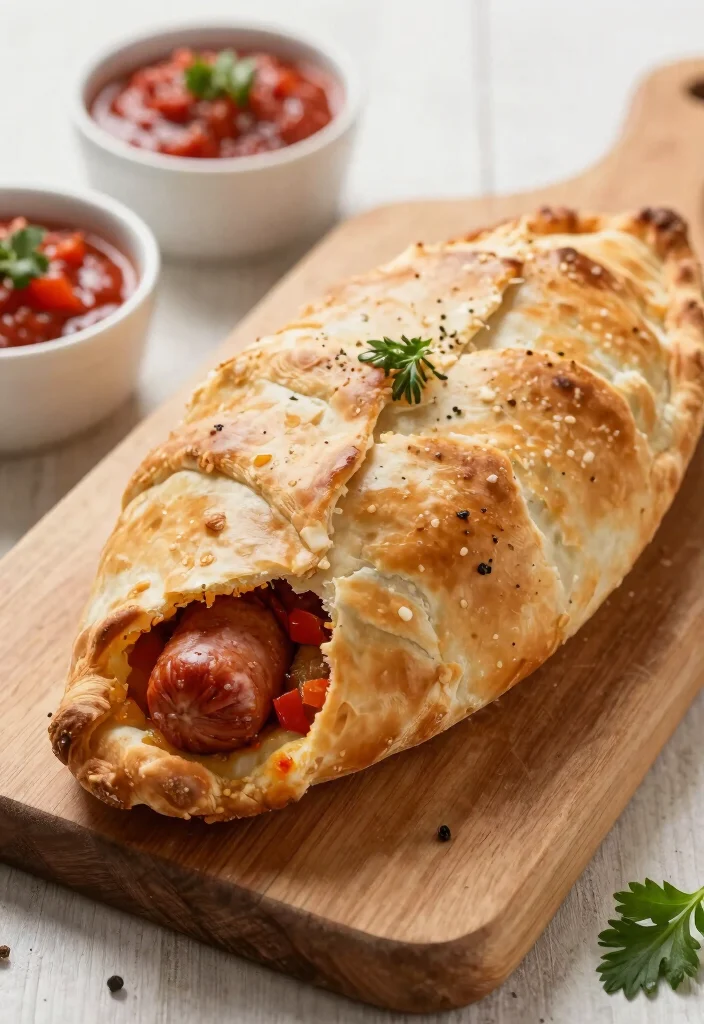 10 Dinner Recipes Using Pie Crust for Savory Bakes 65 10 Dinner Recipes Using Pie Crust for Savory Bakes - 7. Sausage and Peppers Calzone 1