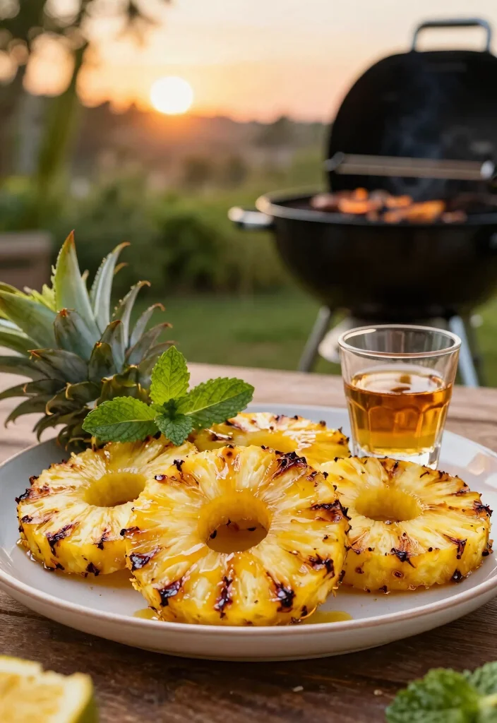 10 Grill Dessert Recipes for Easy Outdoor Sweet Cooking - 2. Grilled Pineapple with Brown Sugar and Rum 1