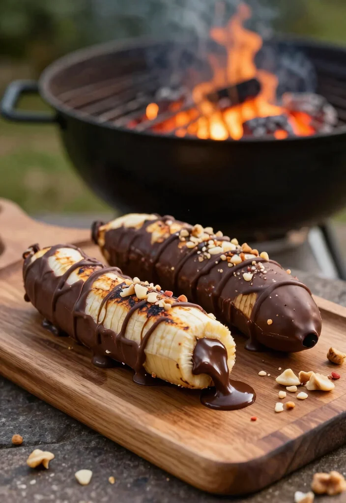 10 Grill Dessert Recipes for Easy Outdoor Sweet Cooking - 7. Grilled Chocolate-Covered Bananas 1