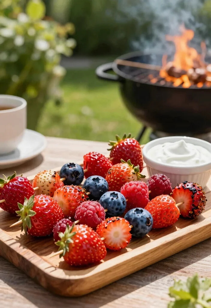 10 Grill Dessert Recipes for Easy Outdoor Sweet Cooking - 8. Grilled Berry Skewers 1