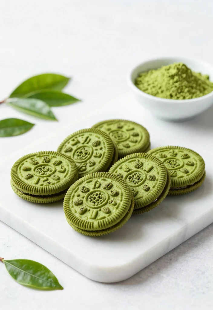 10 Healthy Oreo Recipes with Better Ingredients - 6. Matcha Green Tea Oreos 1