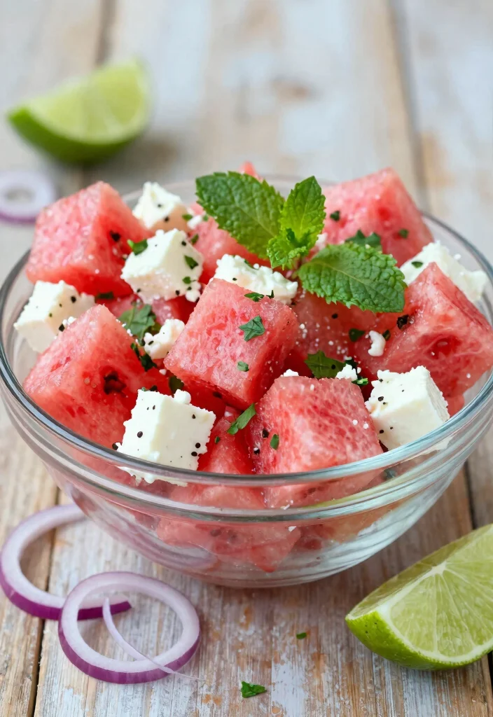 10 Herb Salad Recipes for Fresh Flavor Packed Plates - 3. Minty Watermelon and Feta Salad 1