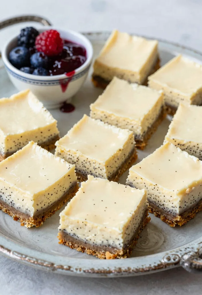 10 Poppy Seed Dessert Recipes for Classic Nutty Flavor - 5. Poppy Seed Cheesecake Bars 1