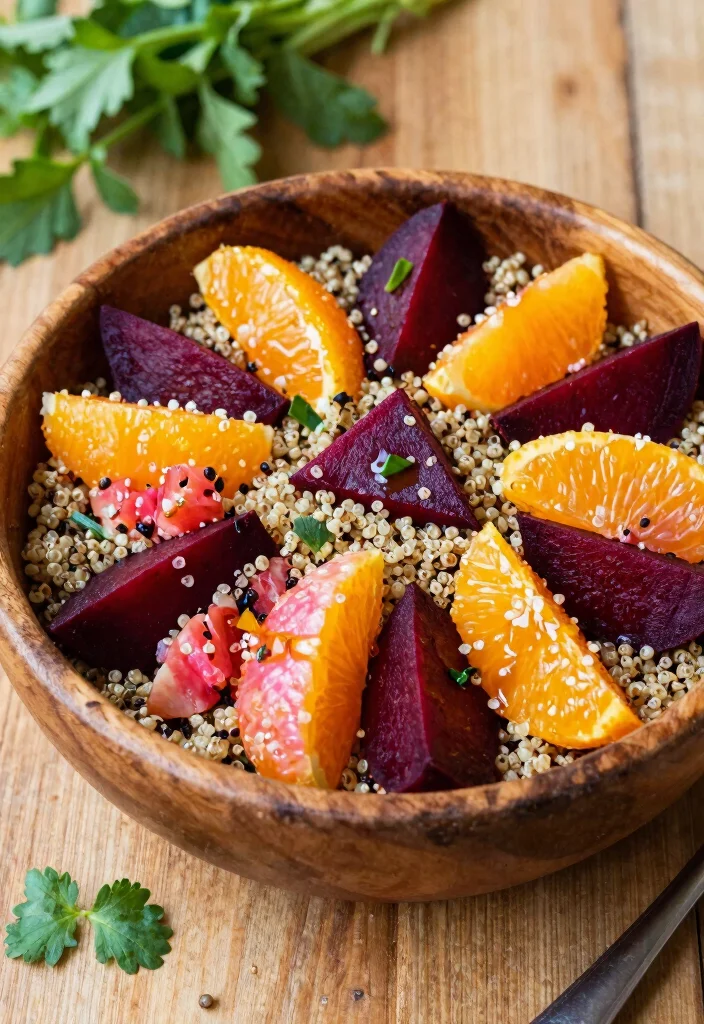 10 Red Beet Salad Recipes for Fresh Earthy Sweetness 2. Beetroot Quinoa and Citrus Salad 0