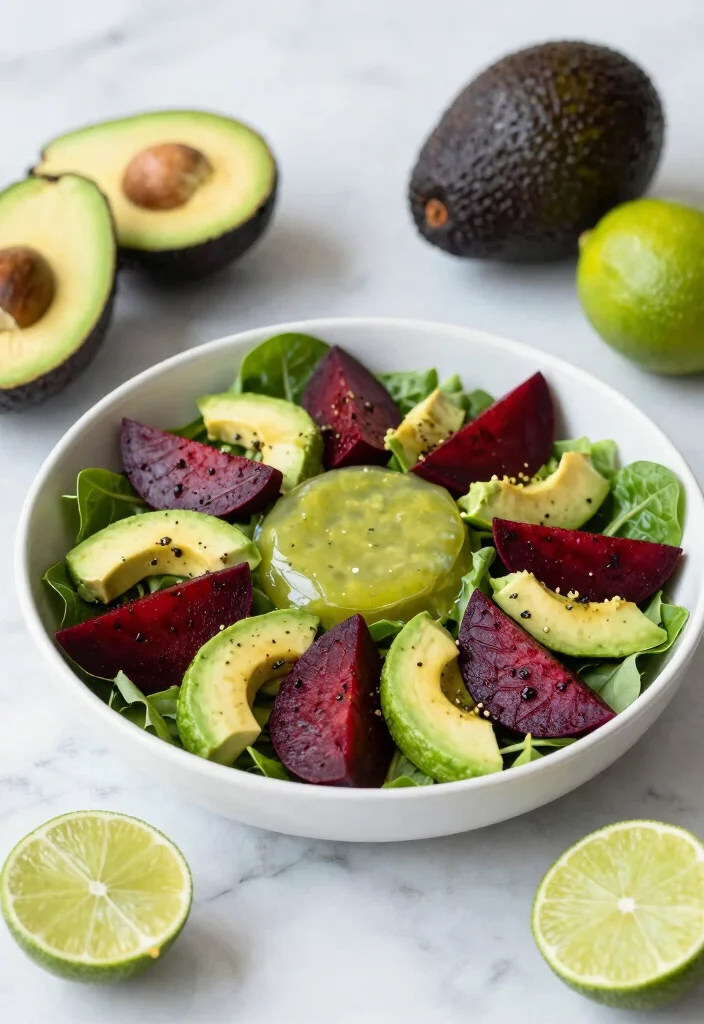 10 Red Beet Salad Recipes for Fresh Earthy Sweetness 6. Red Beet Salad with Avocado and Lime 0