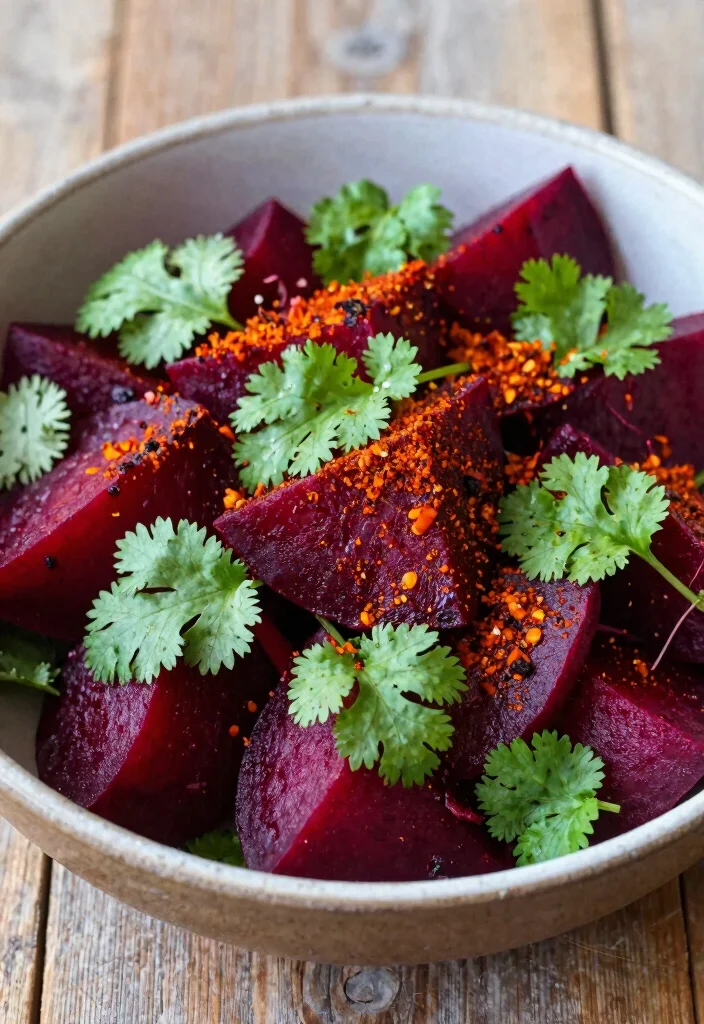 10 Red Beet Salad Recipes for Fresh Earthy Sweetness 7. Spicy Roasted Beet Salad with Cilantro 0