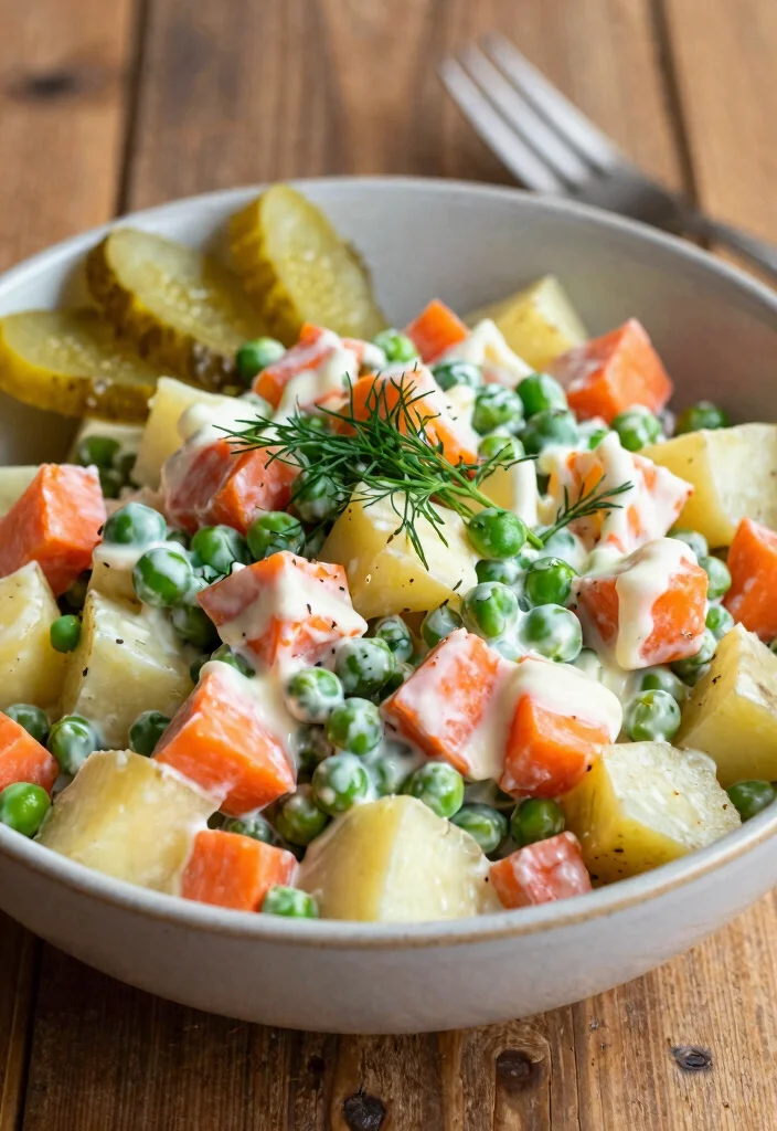10 Russian Potato Salad Recipes with Classic Creamy Flavor 1 10 Russian Potato Salad Recipes with Classic Creamy Flavor 1. Classic Olivier Salad 0