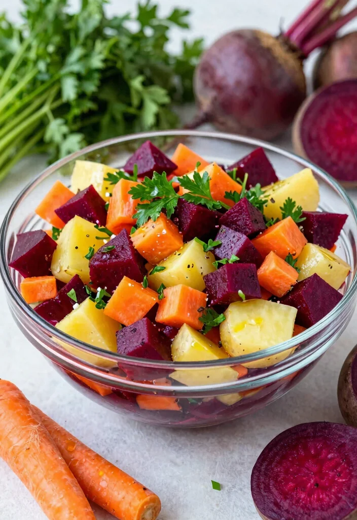 10 Russian Potato Salad Recipes with Classic Creamy Flavor 12 10 Russian Potato Salad Recipes with Classic Creamy Flavor 2. Beet and Potato Salad 0