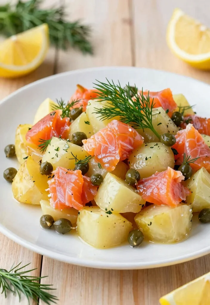 10 Russian Potato Salad Recipes with Classic Creamy Flavor 35 10 Russian Potato Salad Recipes with Classic Creamy Flavor 4. Smoked Salmon and Potato Salad 0