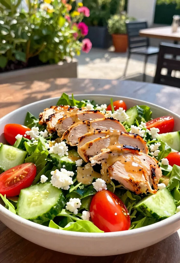 10 Saturday Dinner Recipes for Relaxed Family Nights 9. Fresh Mediterranean Salad with Grilled Chicken 0