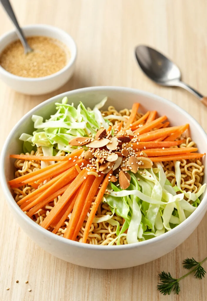 12 Bulk Salad Recipes Perfect for Meal Prep and Parties 12 12 Bulk Salad Recipes Perfect for Meal Prep and Parties - 2. Crunchy Asian Ramen Salad 1