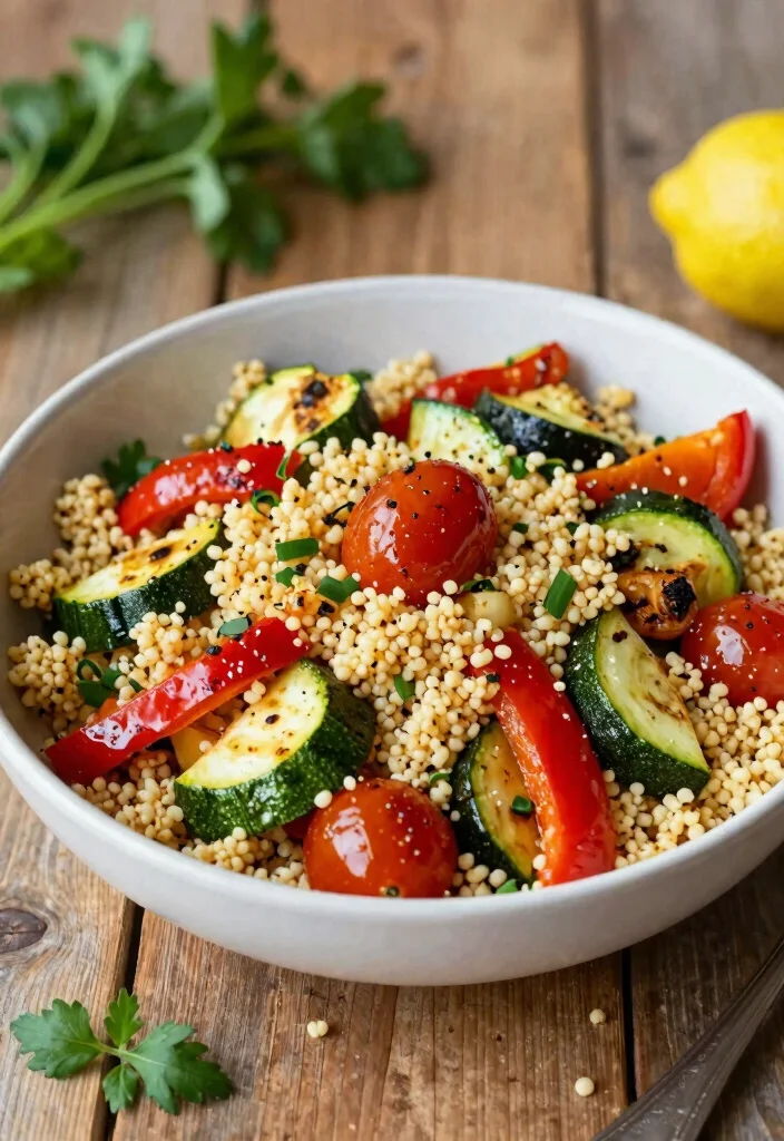 12 Bulk Salad Recipes Perfect for Meal Prep and Parties 56 12 Bulk Salad Recipes Perfect for Meal Prep and Parties - 6. Roasted Vegetable Couscous Salad 1