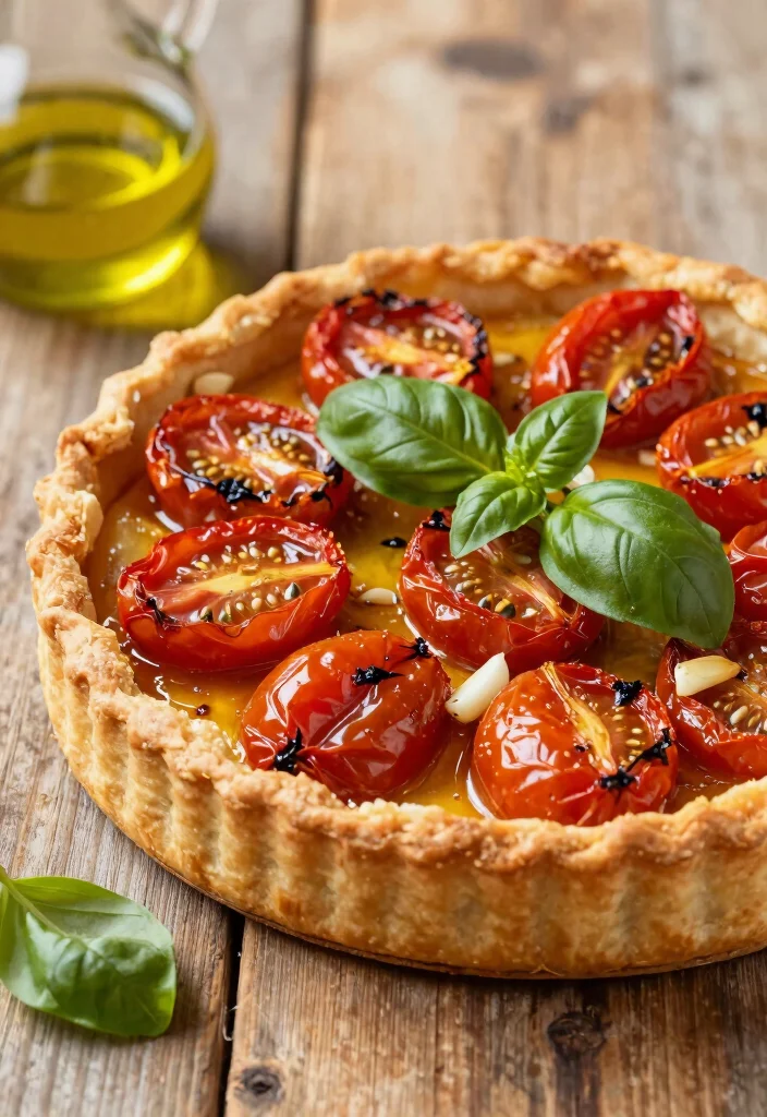 12 Cherry Tomato Dinner Recipes for Fresh Bright Flavor - 2. Roasted Cherry Tomato and Garlic Tart 1