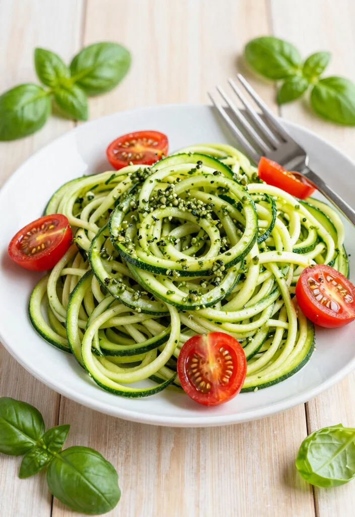 12 Healthy Batch Cooking Recipes for Weekly Meal Prep - 10. Zucchini Noodles with Pesto 1