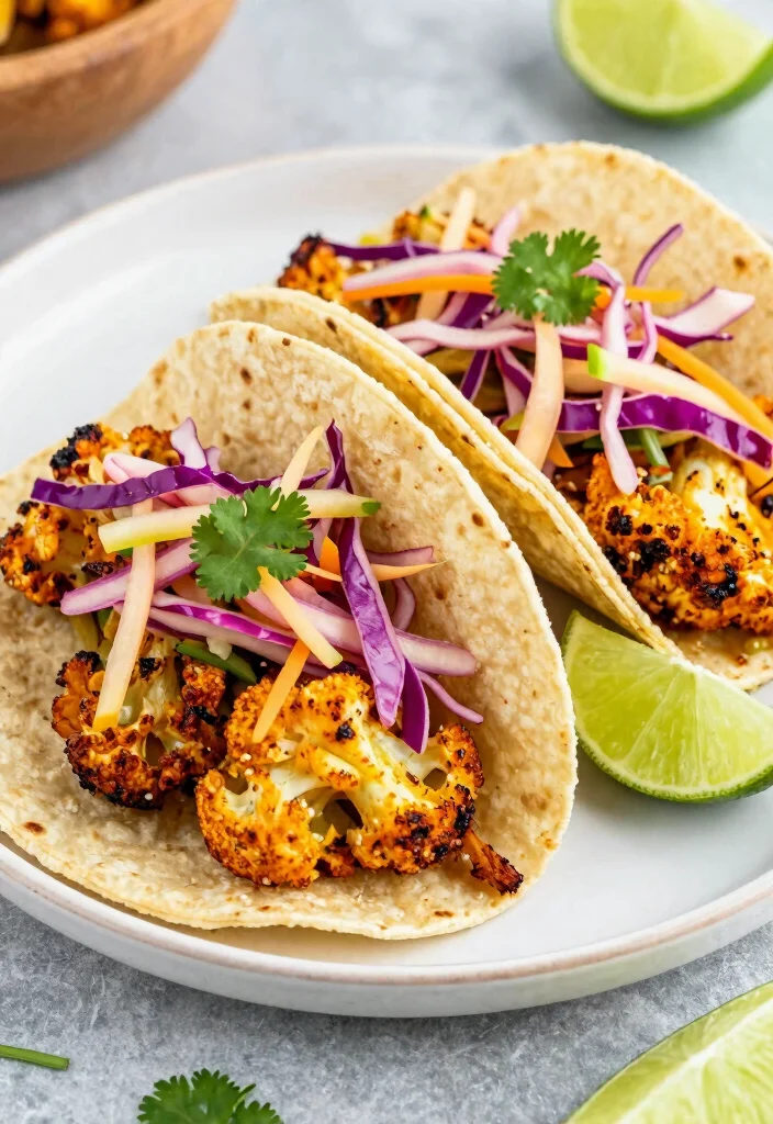12 Healthy Batch Cooking Recipes for Weekly Meal Prep - 7. Spicy Roasted Cauliflower Tacos 1