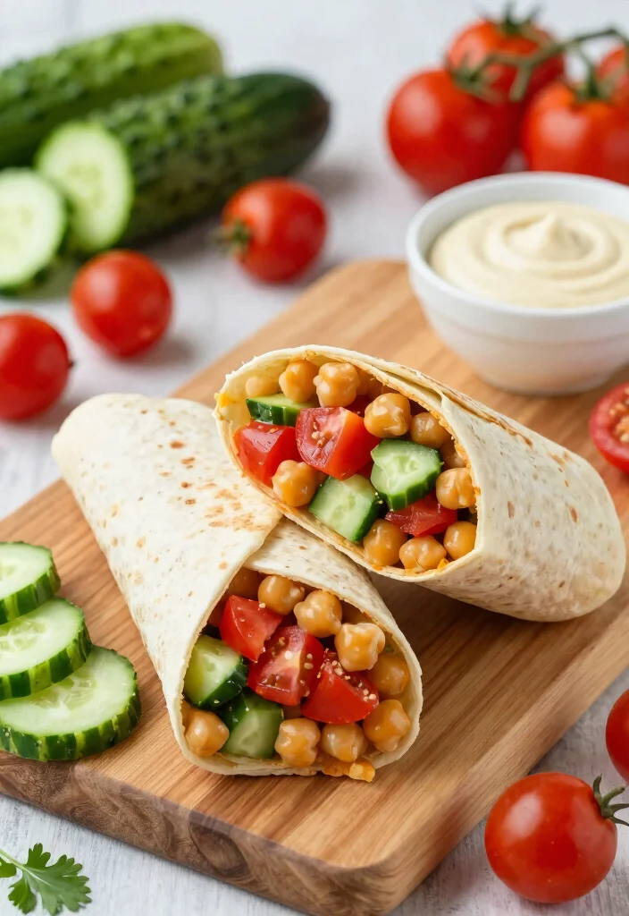 12 Healthy Summer Lunch Recipes for Light Fresh Meals 12 12 Healthy Summer Lunch Recipes for Light Fresh Meals - 2. Mediterranean Chickpea Wrap 1