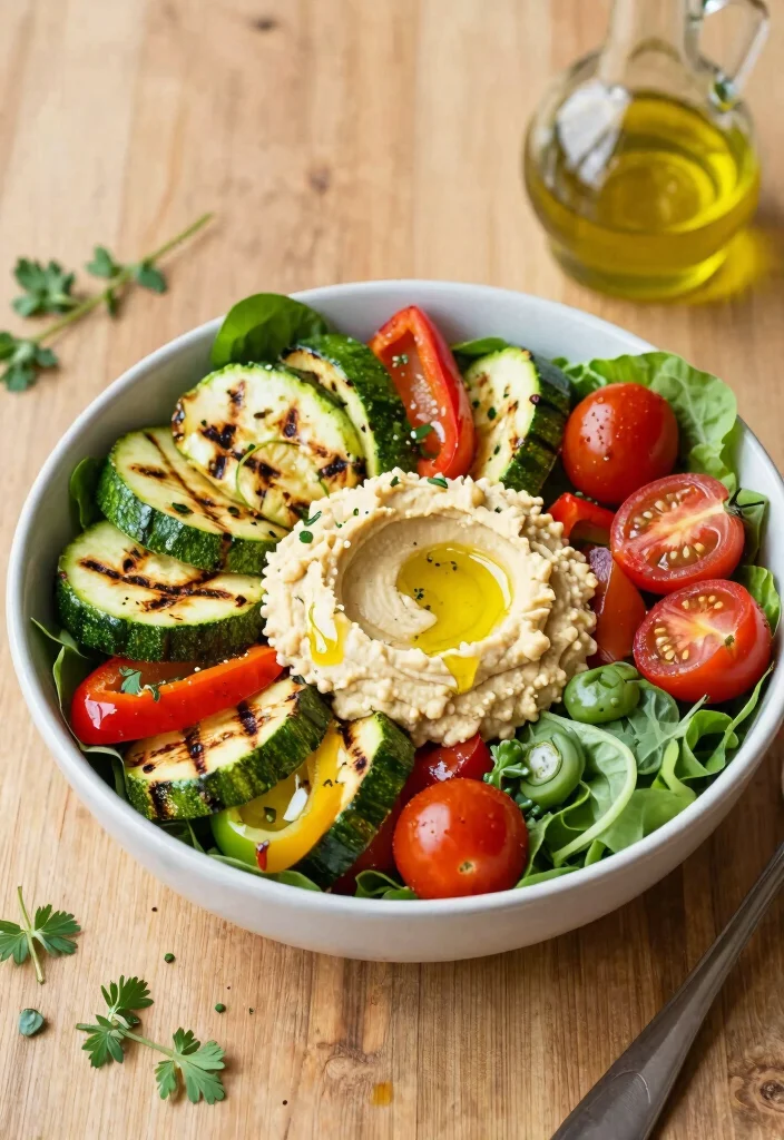 12 Healthy Summer Lunch Recipes for Light Fresh Meals 78 12 Healthy Summer Lunch Recipes for Light Fresh Meals - 8. Grilled Veggie & Hummus Bowl 1