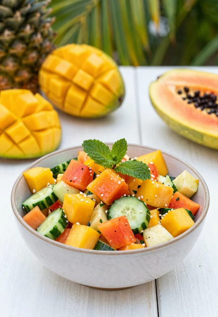 12 Tropical Dinner Recipes for Sweet Savory Balance - 11. Tropical Fruit Ceviche 1