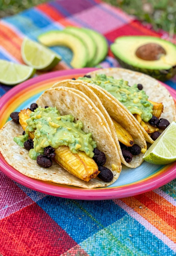 12 Tropical Dinner Recipes for Sweet Savory Balance - 12. Sweet Plantain and Black Bean Tacos 1