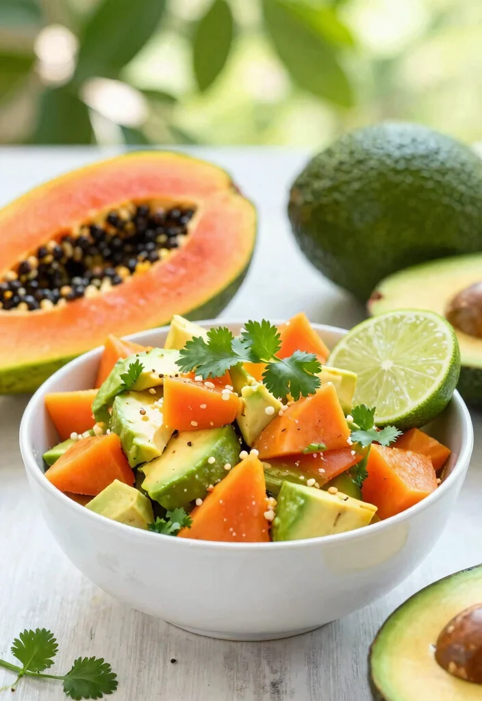 12 Tropical Dinner Recipes for Sweet Savory Balance - 4. Papaya and Avocado Salad 1