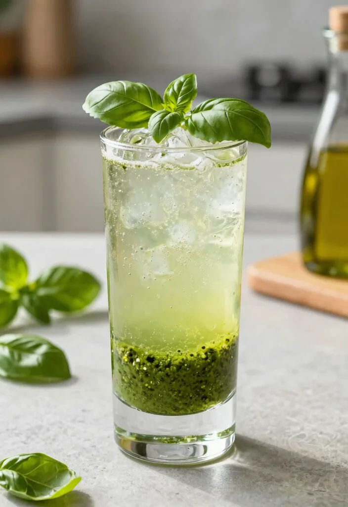 12 Vegan Basil Recipes for Fresh Aromatic Flavor 78 12 Vegan Basil Recipes for Fresh Aromatic Flavor - 8. Basil Pesto Soda 1