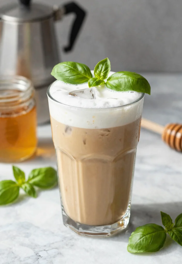 12 Vegan Basil Recipes for Fresh Aromatic Flavor 87 12 Vegan Basil Recipes for Fresh Aromatic Flavor - 9. Basil Honey Iced Latte 1