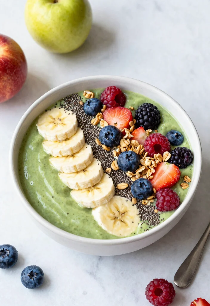 14 Healthy Clean Eating Recipes for Balanced Everyday Meals - 6. Green Smoothie Bowl 1